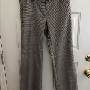 LOFT Black and White Houndstooth Patterned Trousers